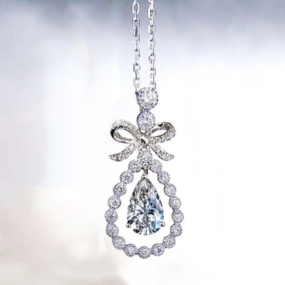 🎁 High Quality Fashion Style Bow Necklace for Women, HA4604 - Picture 1 of 4